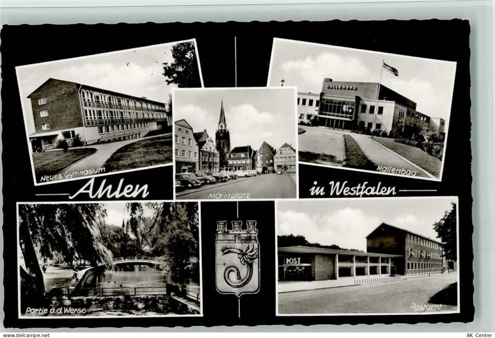 59227 W4730 Ahlen , Westf - Neues Gymnasium Hallenbad Marktplatz Postamt... - 10063366