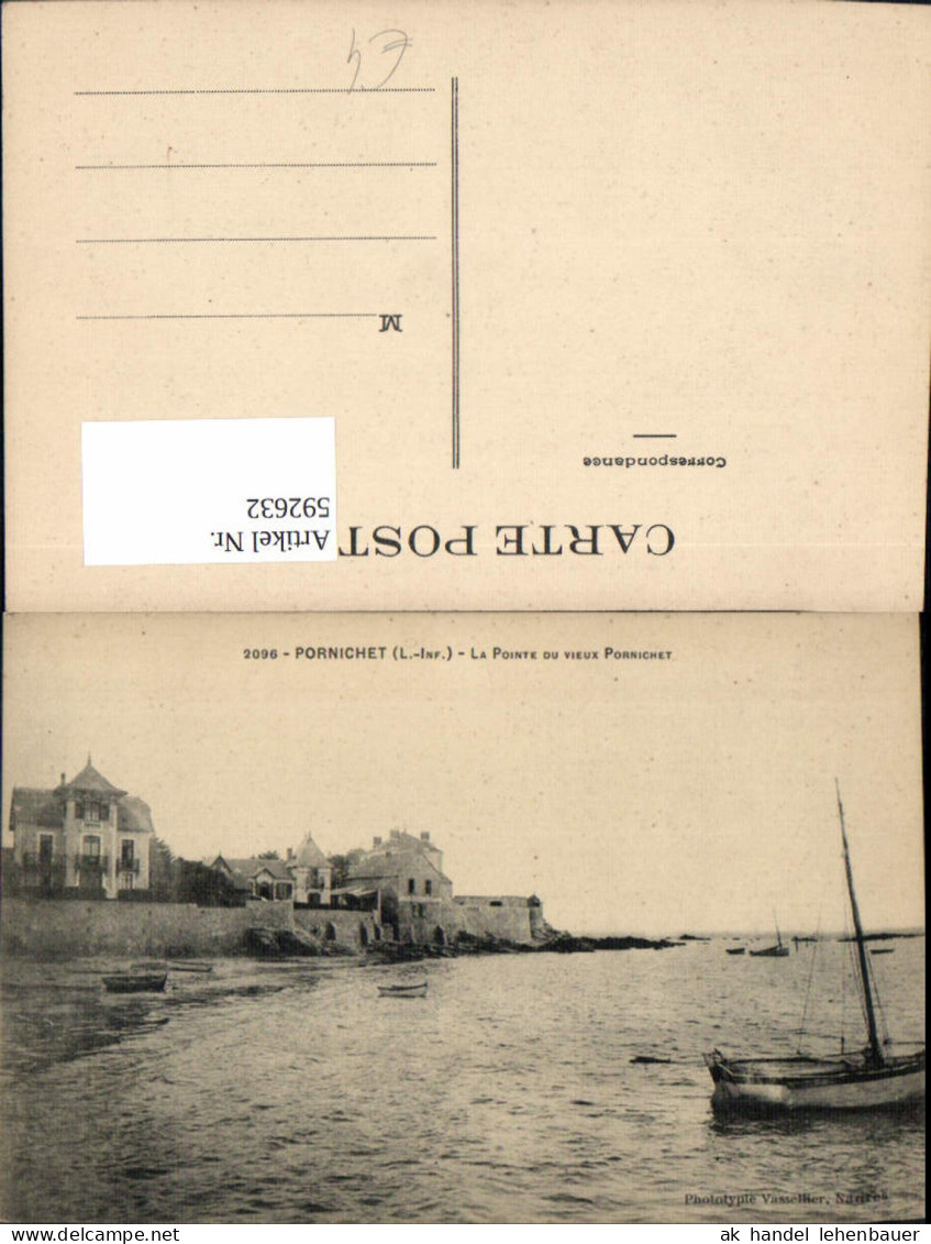 592632,Pornichet La Pointe du Vieux Pornichet Küste Segelboot Boote Strand France