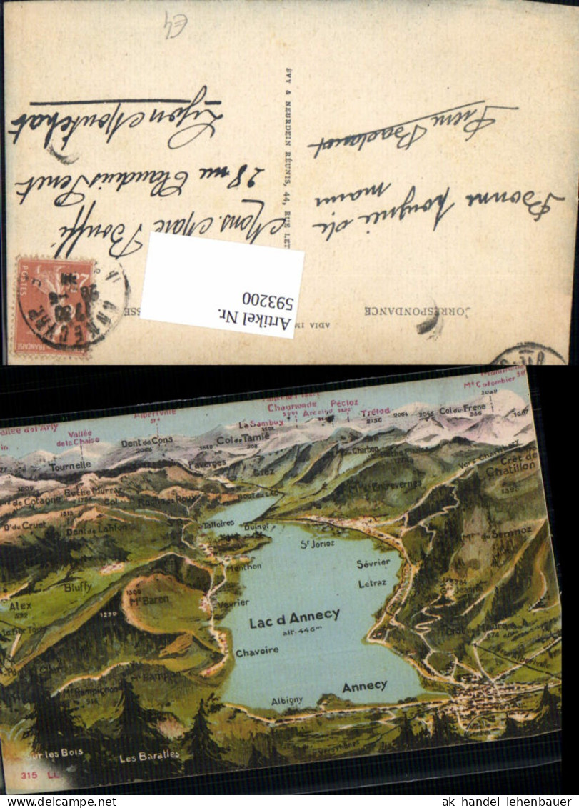 593200,Lagekarte Annecy Lac d Annecy France