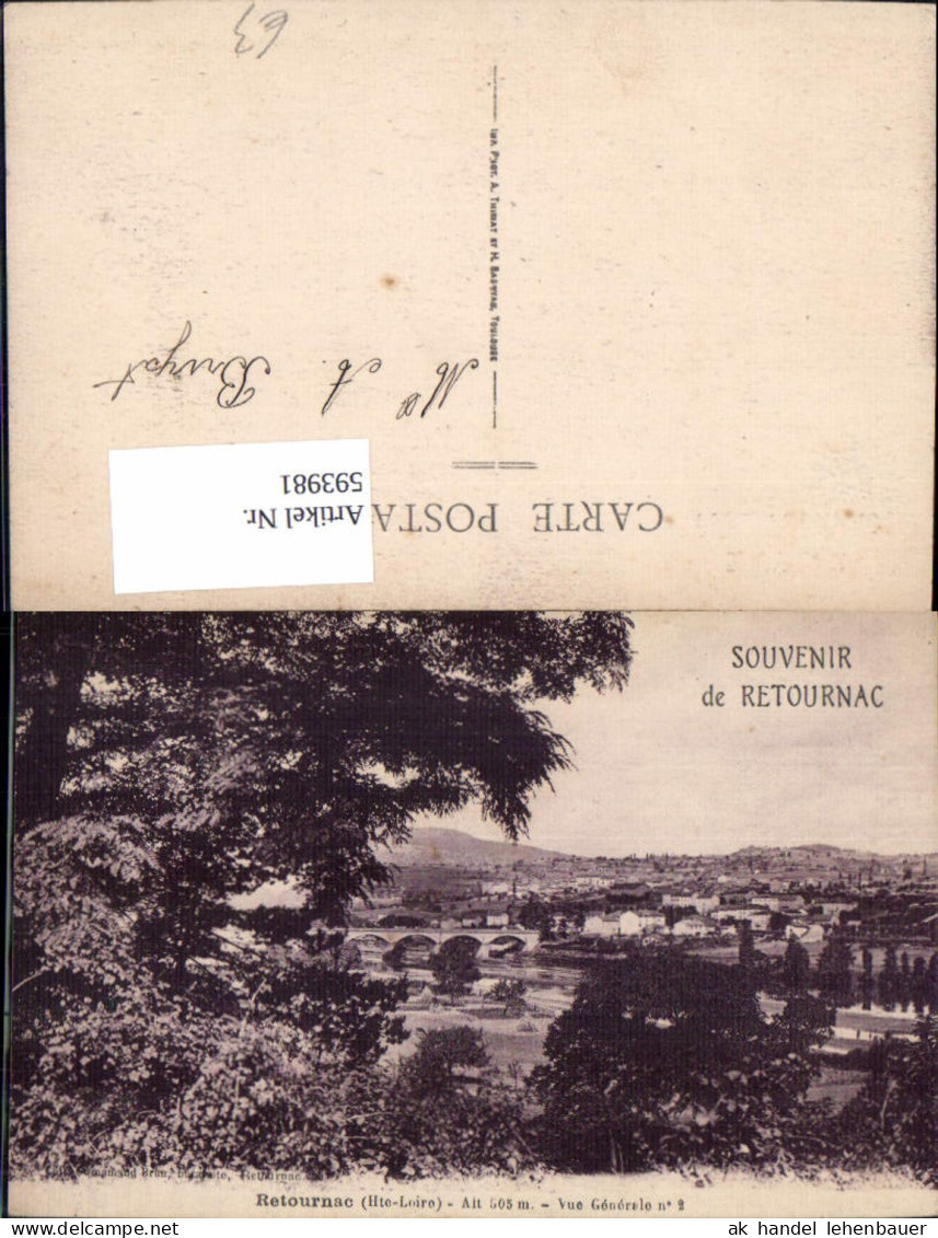593981,Souvenir de Retournac Haute Loire Vue generale France