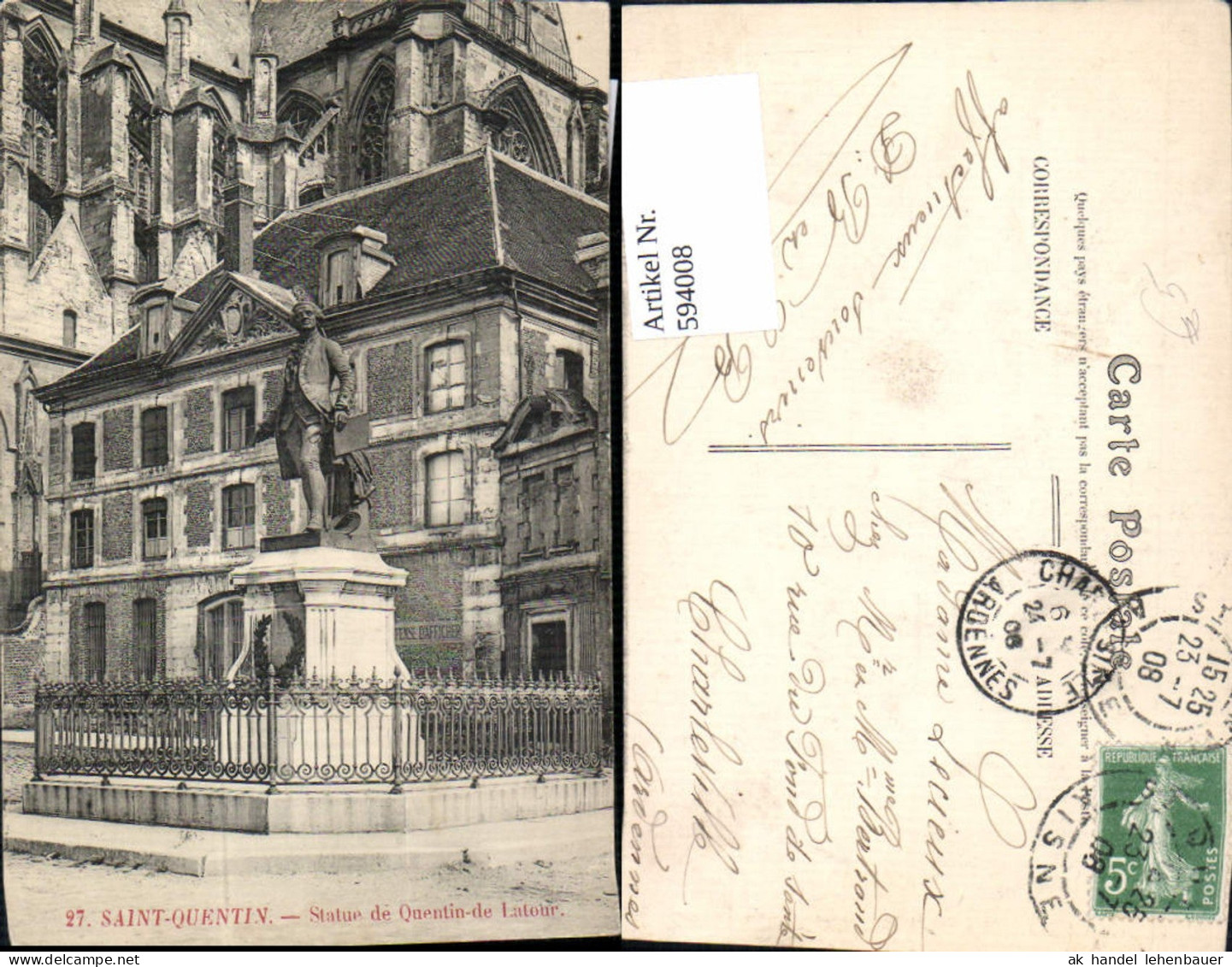 594008,Saint-Quentin Statue de Quentin-de Latour Statue France