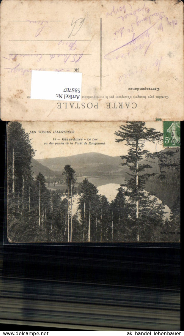 595787,Les Vosges Illustrees Gerardmer Le Lac vu des pentes de la Forel de Rougimont France