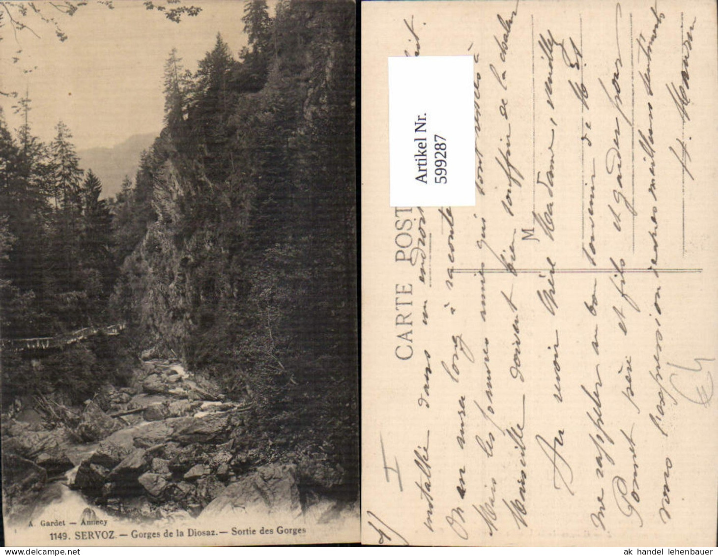 599287,Servoz Gorges de la Diosaz Sortie des Gorges France