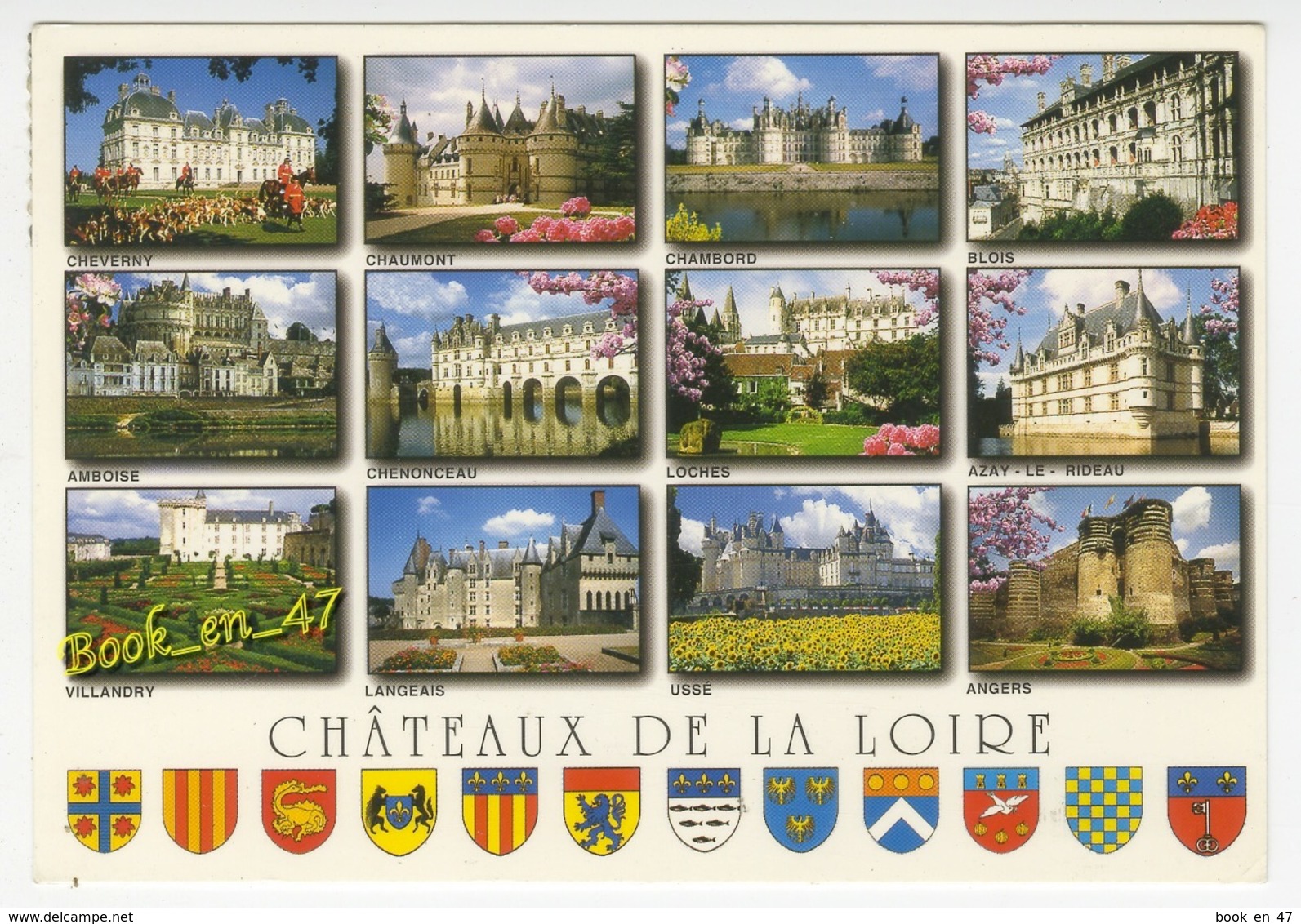 {59995} Châteaux de la Loire , multivues ; Chenonceau , Cheverny , Blois , Chambord , Angers , Langeais , Villandry