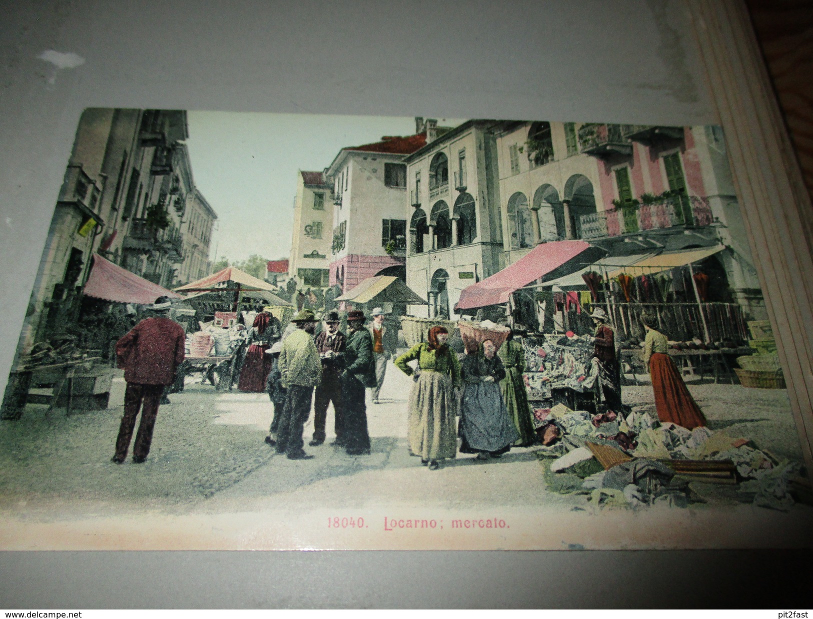 5x Ansichtskarte / Fotos Locarno ca. 1903 auf Albumseite , Isola Madre , Album , Postkarte , AK !!!