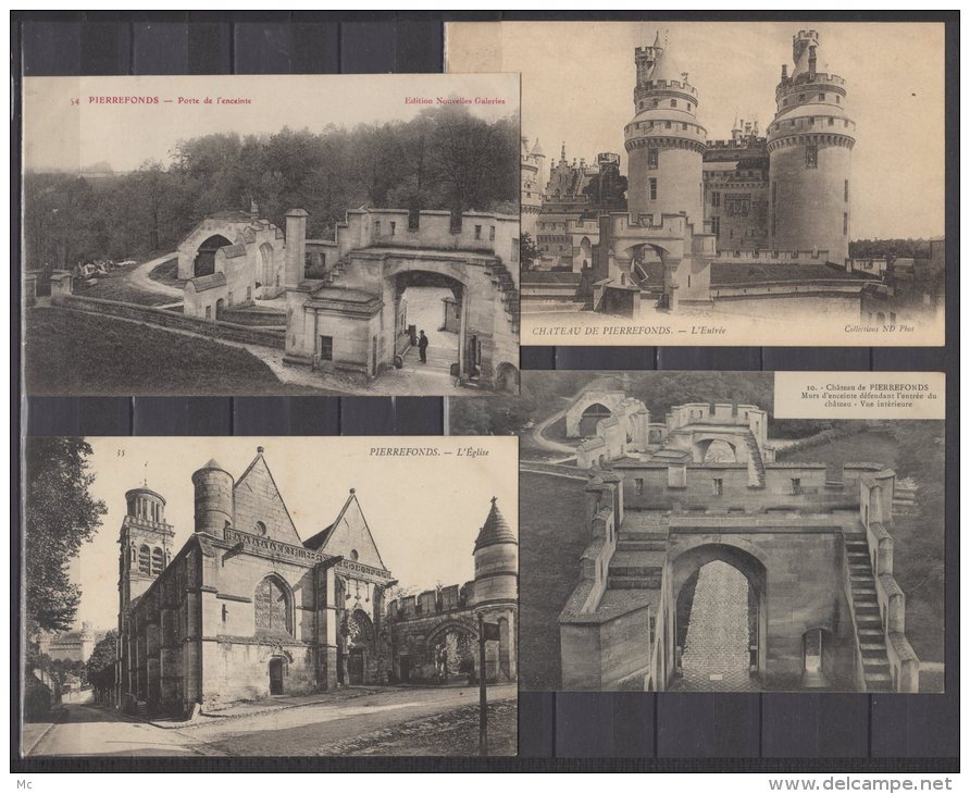 60 - Chateau de Pierrefonds - Lot de 4 cartes