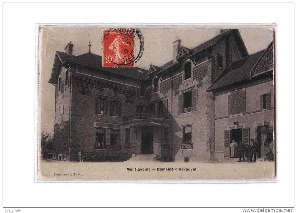 60 MONTJAVOULT Chateau, Domaine d'Hérouval, carte Email, ed Fanonnel, 1910