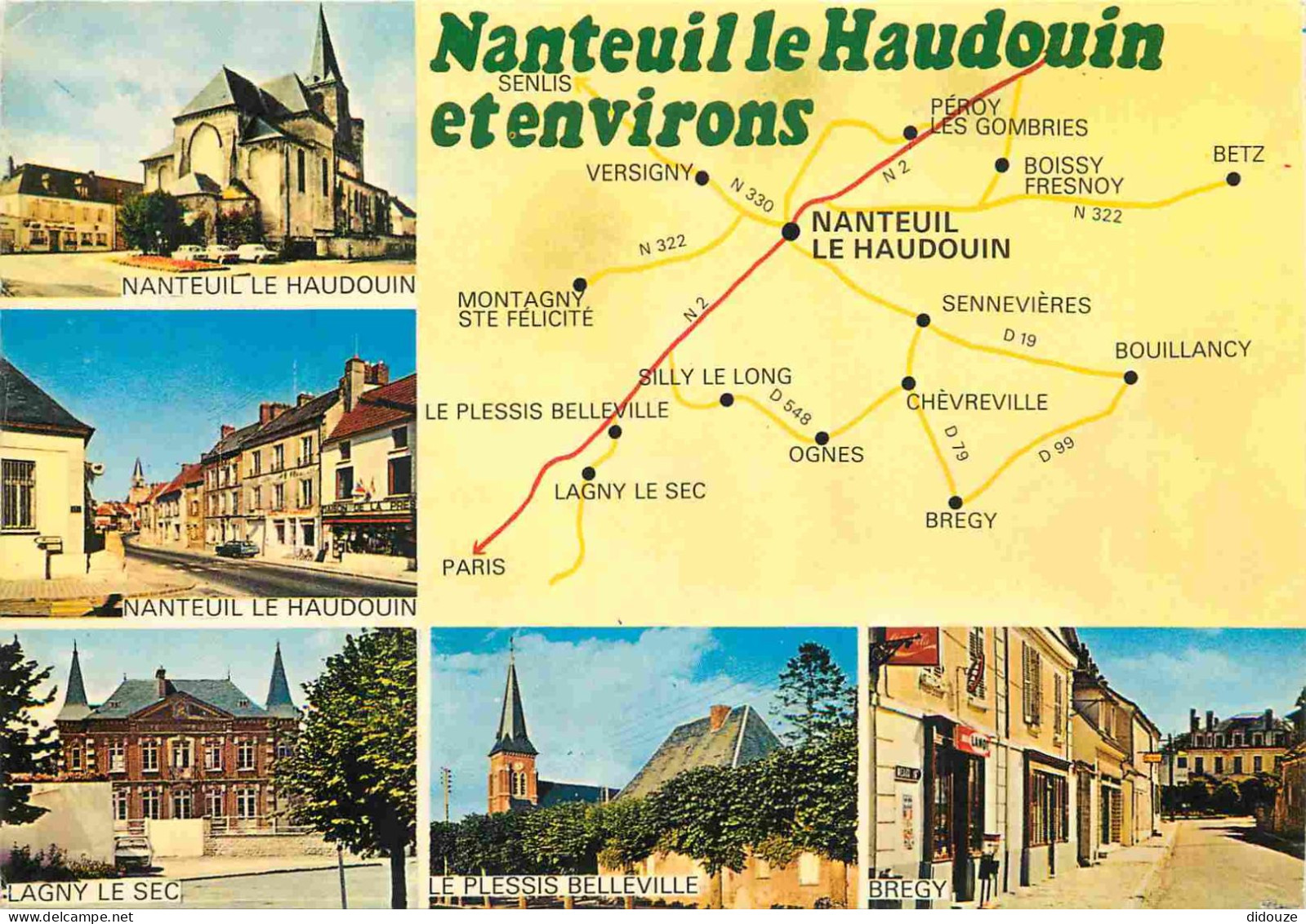 60 - Nanteuil le Haudouin - et ses environs - Multivues - Carte Géographique - CPM - Oblitération ronde  - Voir Scans Re