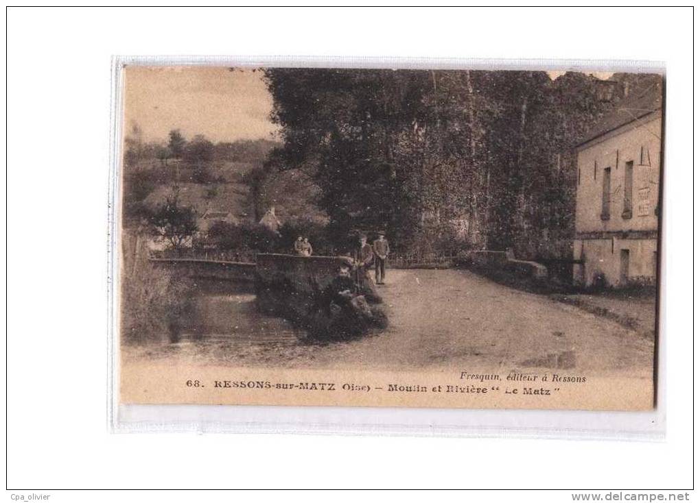 60 RESSONS SUR MATZ Moulin sur le Matz, animée, ed Fresquin 68, 1916