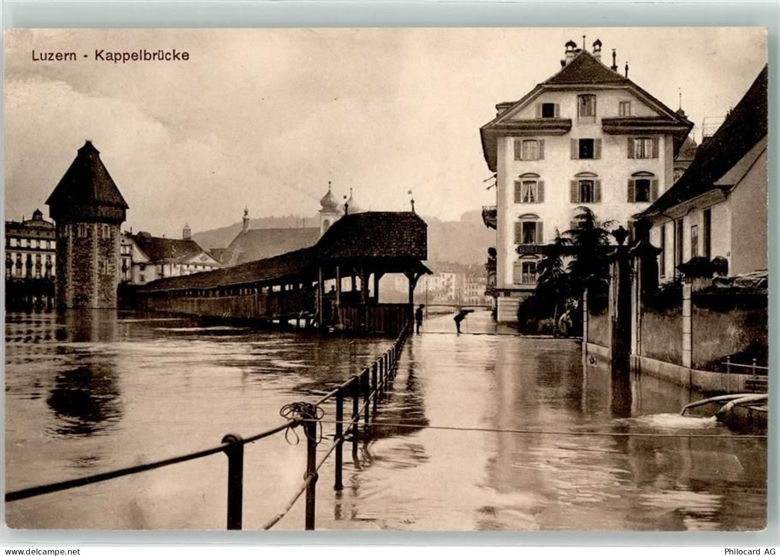 6000 Luzern Lucerne 1910 - Überschwemmung Kappelbrücke - 13251158