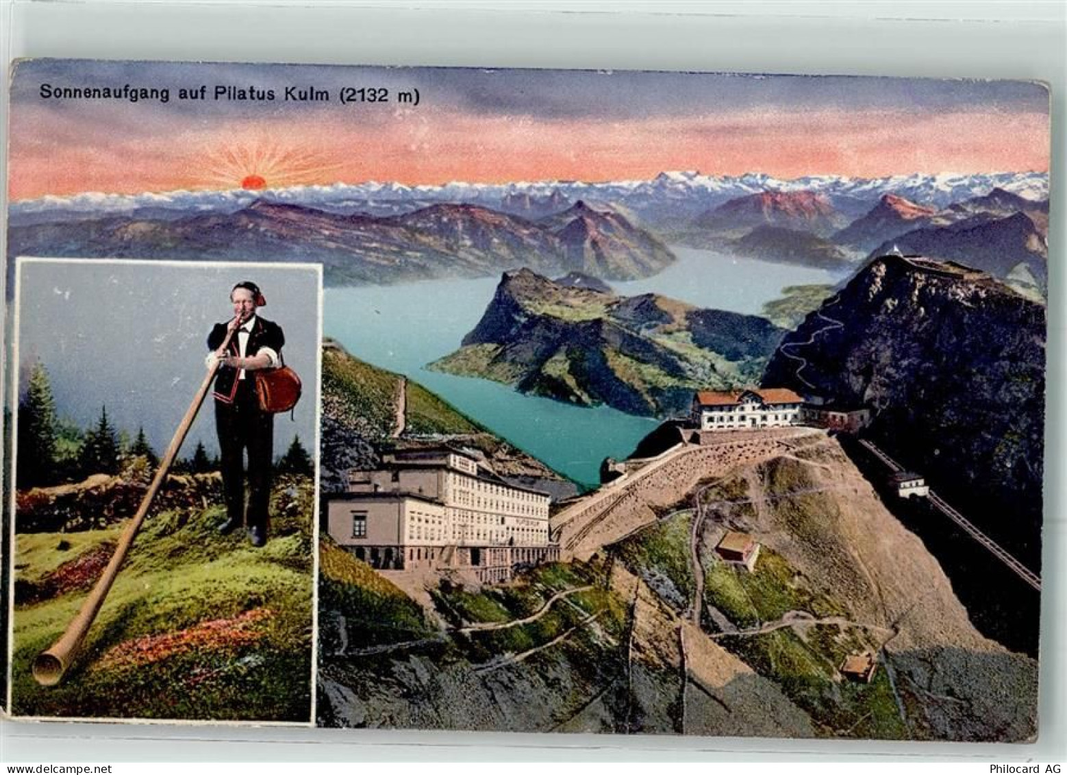 6010 Kriens Gebrauchsspuren 1. Aelplerfest Alphornbläser Pilatus Kulm Tr... - 10645509