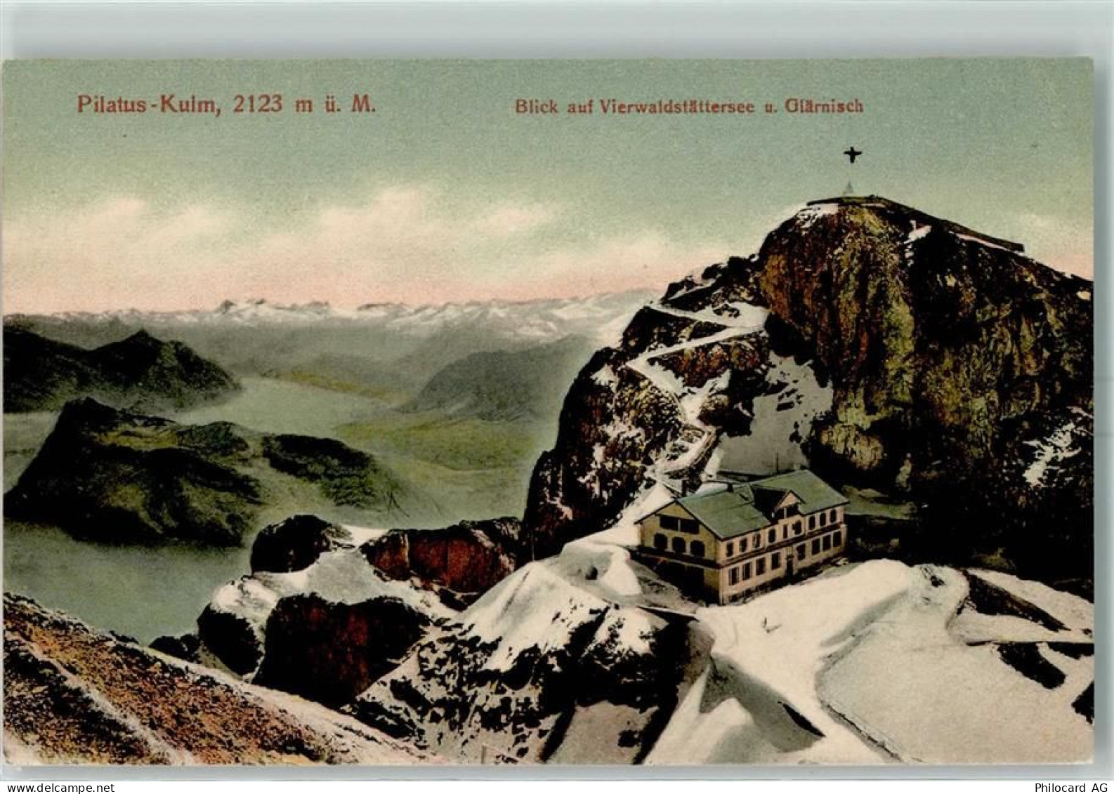 6010 Kriens - Pilatus Kulm Blick auf Vierwaldtättersee und Glärnisch - 10393347