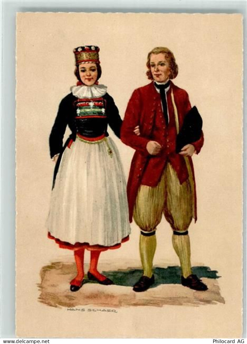 6017 Ruswil - Kleidung Tracht 18. Jhdt. sign. H. Schaer - 39497165