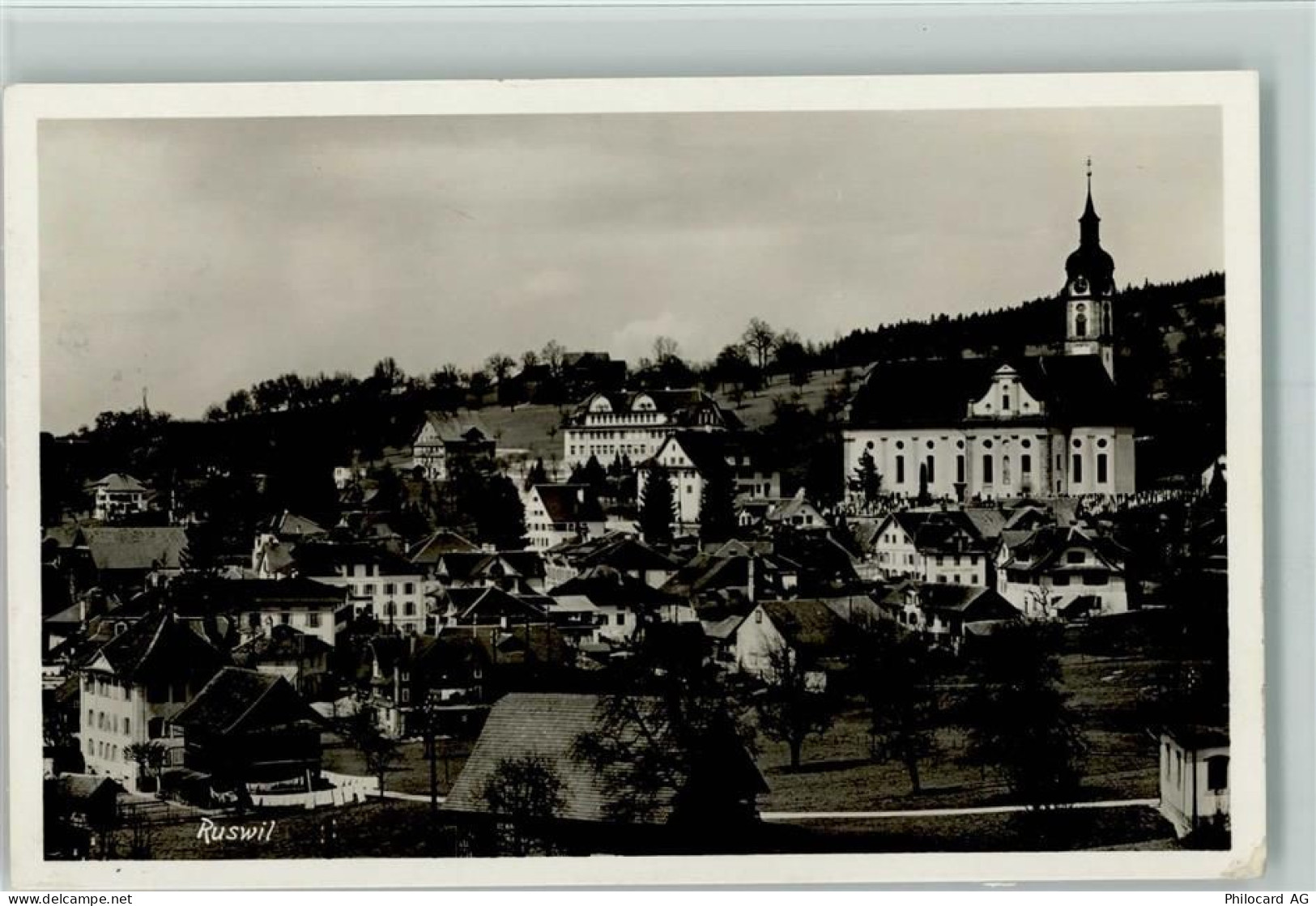 6017 Ruswil - Panorama mit Kirche u. Friedhof - 13095852
