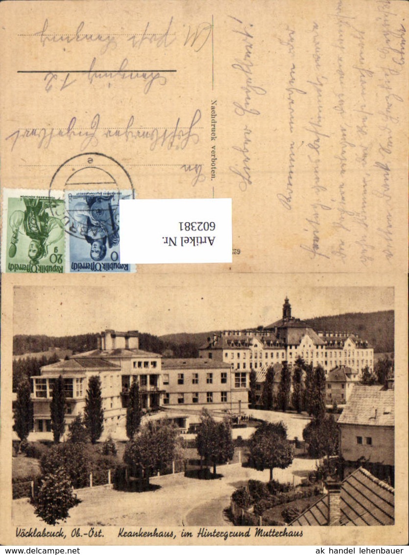 602381,V&ouml;cklabruck Krankenhaus i. Hintergrund Mutterhaus
