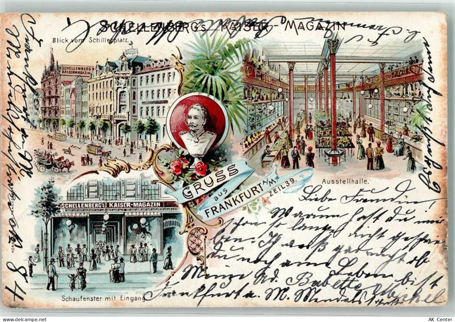 60308 W6000 Frankfurt am Main 1897 Gebrauchsspuren Schillerplatz Schelle... - 13626598