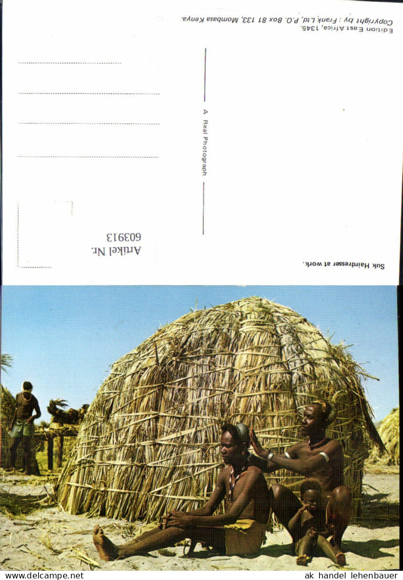 603913,Suk Hairdresser at work Mombasa Kenya Kenia Volkstypen Friseur