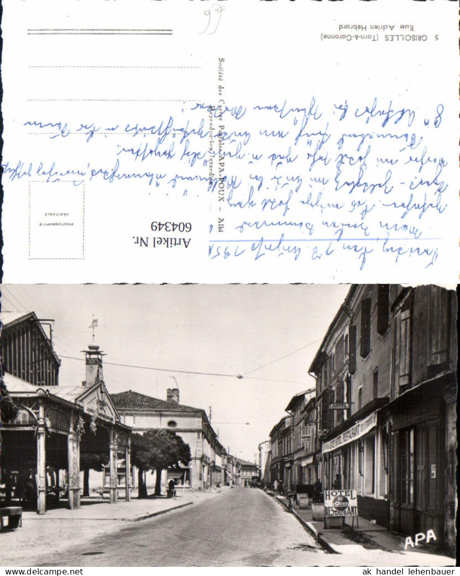 604349,Foto Ak Grisolles Tarn Garonne Rue Adrien Hebrard France