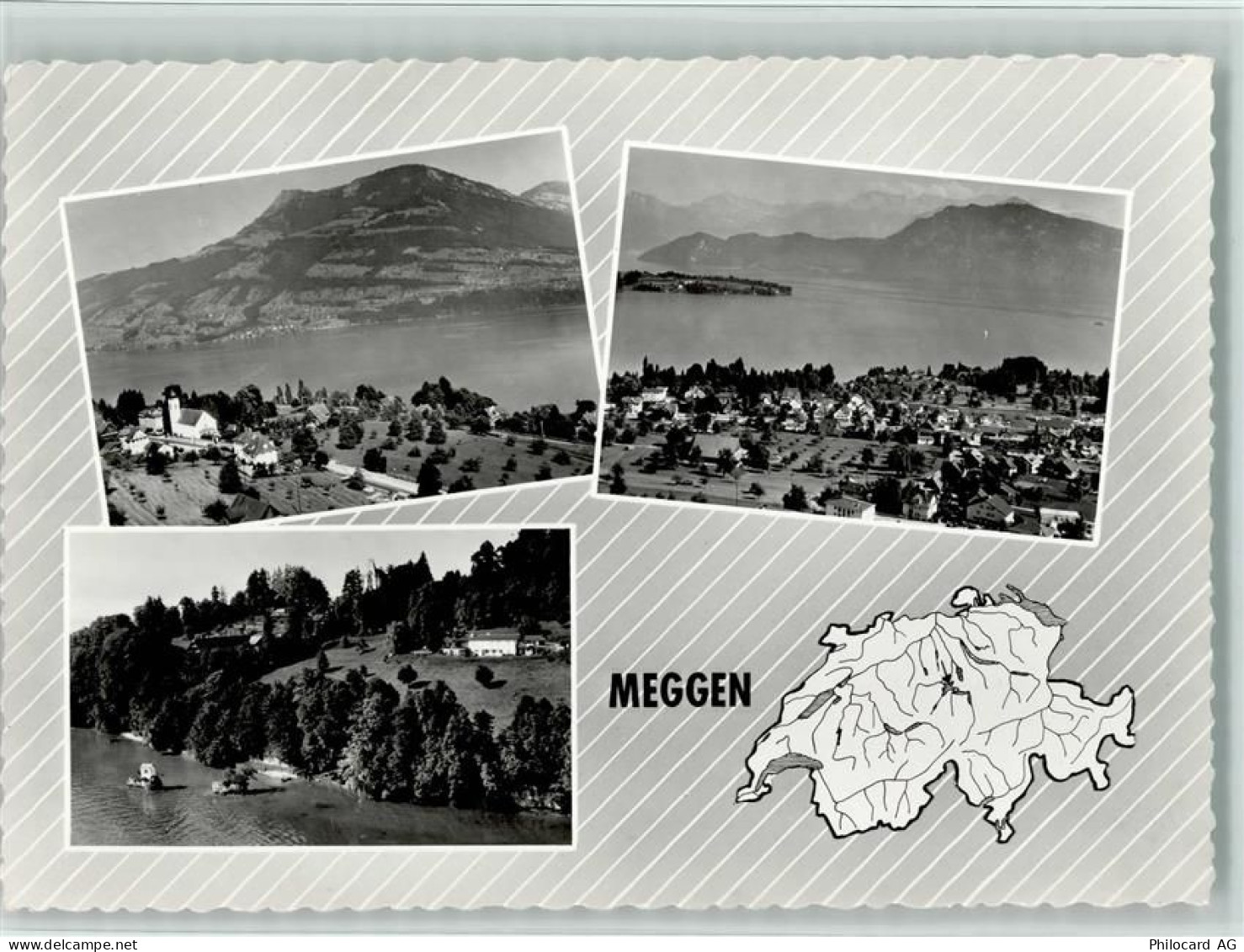 6045 Meggen - 3-Bildkarte Mit dem flugzeug über ... - 11088399