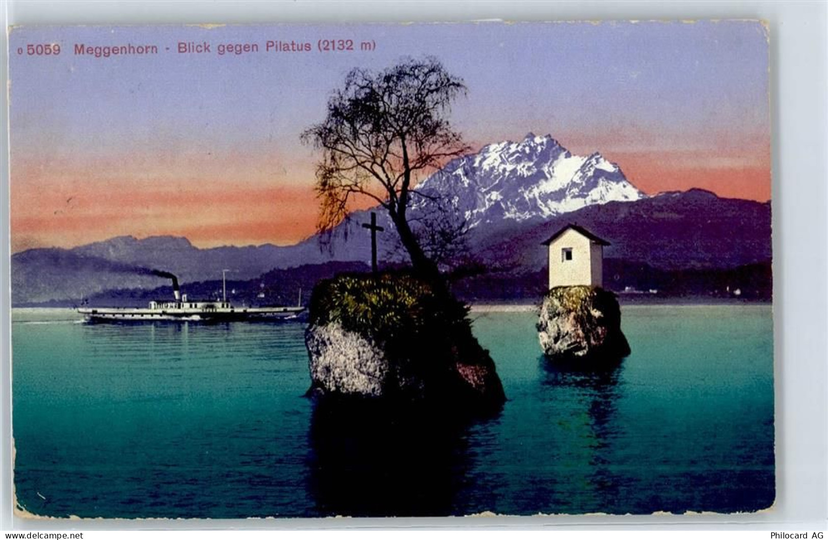 6045 Meggen - Meggenhorn, Blick gegen Pilatus, Schiff - 50993493