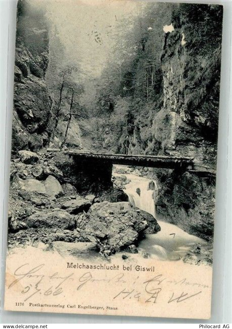 6074 Giswil 1903 Foto AK Melchaaschlucht - 38221338