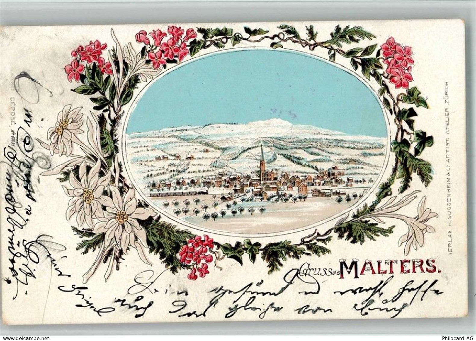 6102 Malters 1904 BOAKC Winterlithographie Feldpost Infant. Bataillon Nr... - 13715597