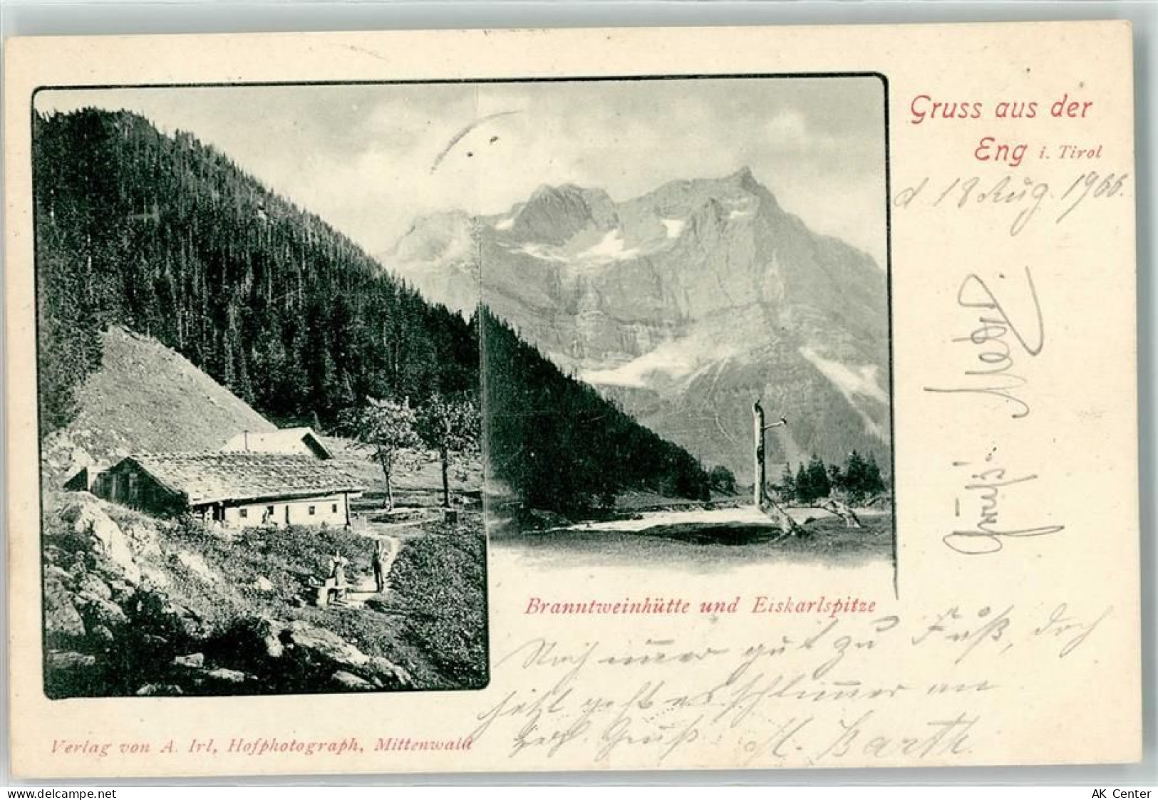 6134 Vomp 1900 - Branntweinhütte und Eiskarlspitze - 13199326