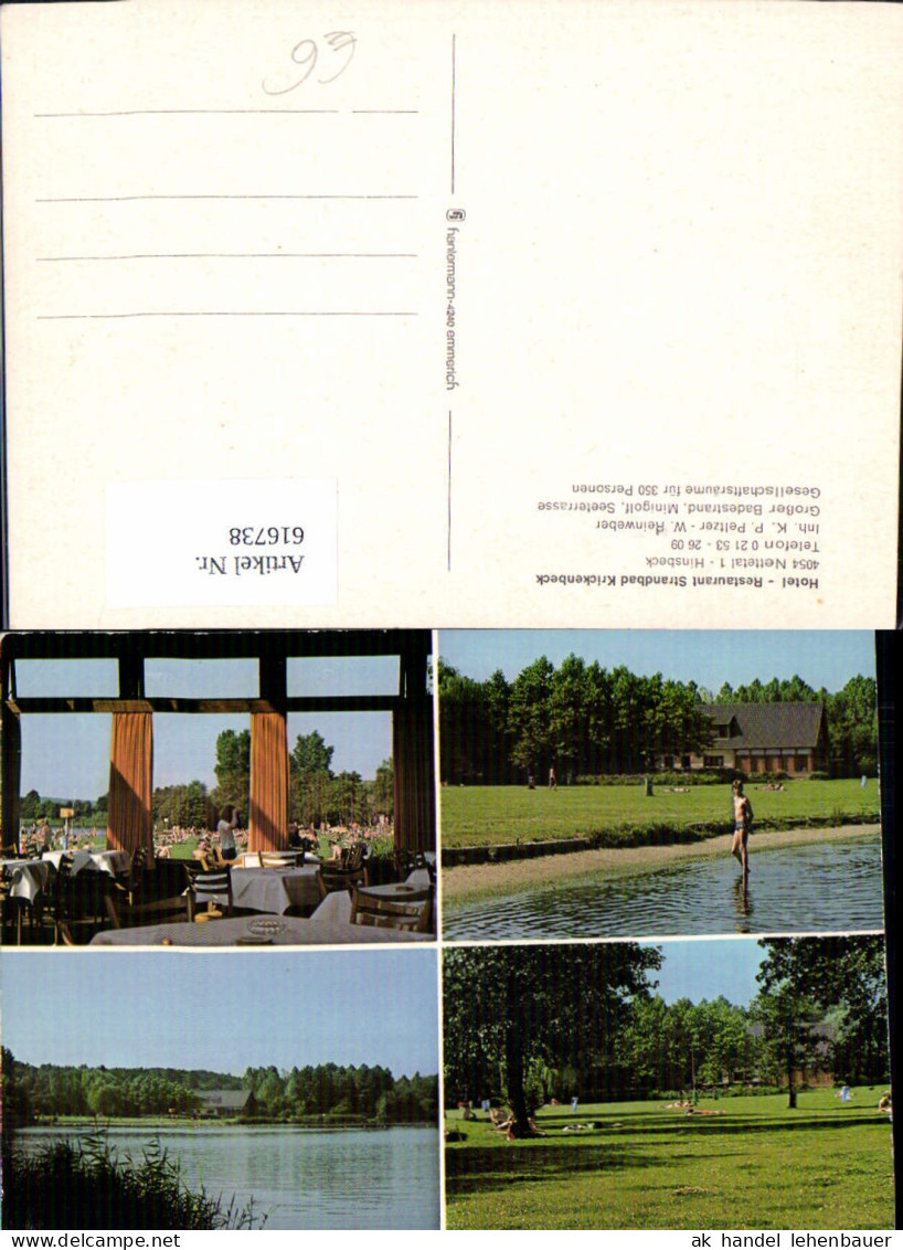 616738,Mehrbild Ak Nettetal Hinsbeck Hotel Restaurant Strandbad Krickenbeck