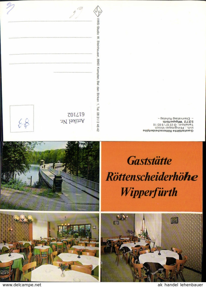 617102,Mehrbild Ak Wipperf&uuml;rth Gastst&auml;tte R&ouml;ttenscheiderh&ouml;he