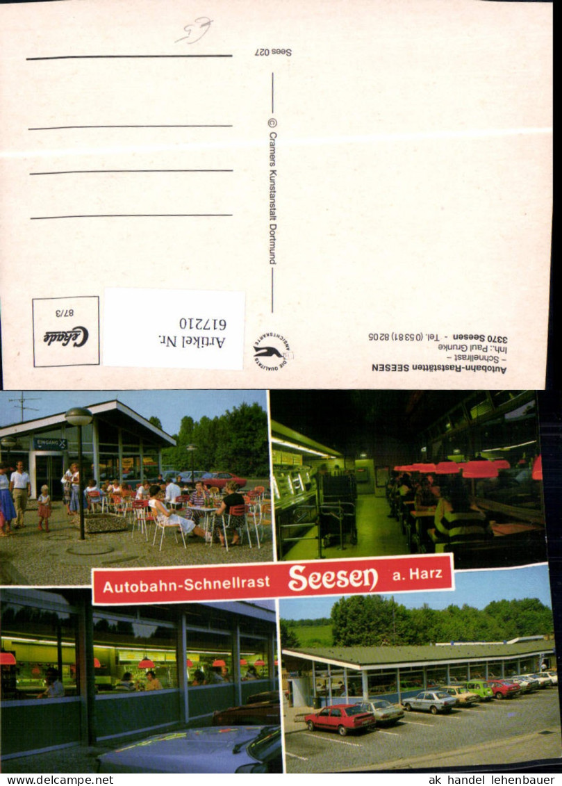 617210,Mehrbild Ak Seesen Raststätte Seesen Auto