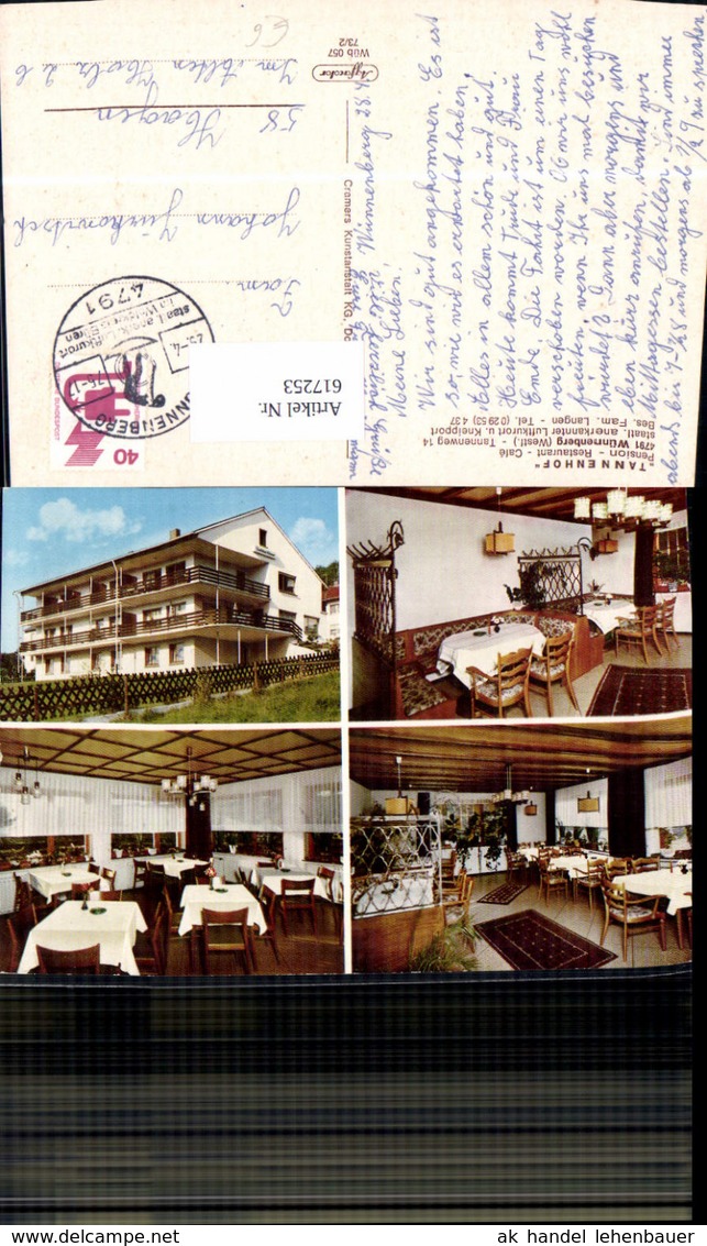 617253,Mehrbild Ak Bad W&uuml;nnenberg Tannenhof Pension Restaurant