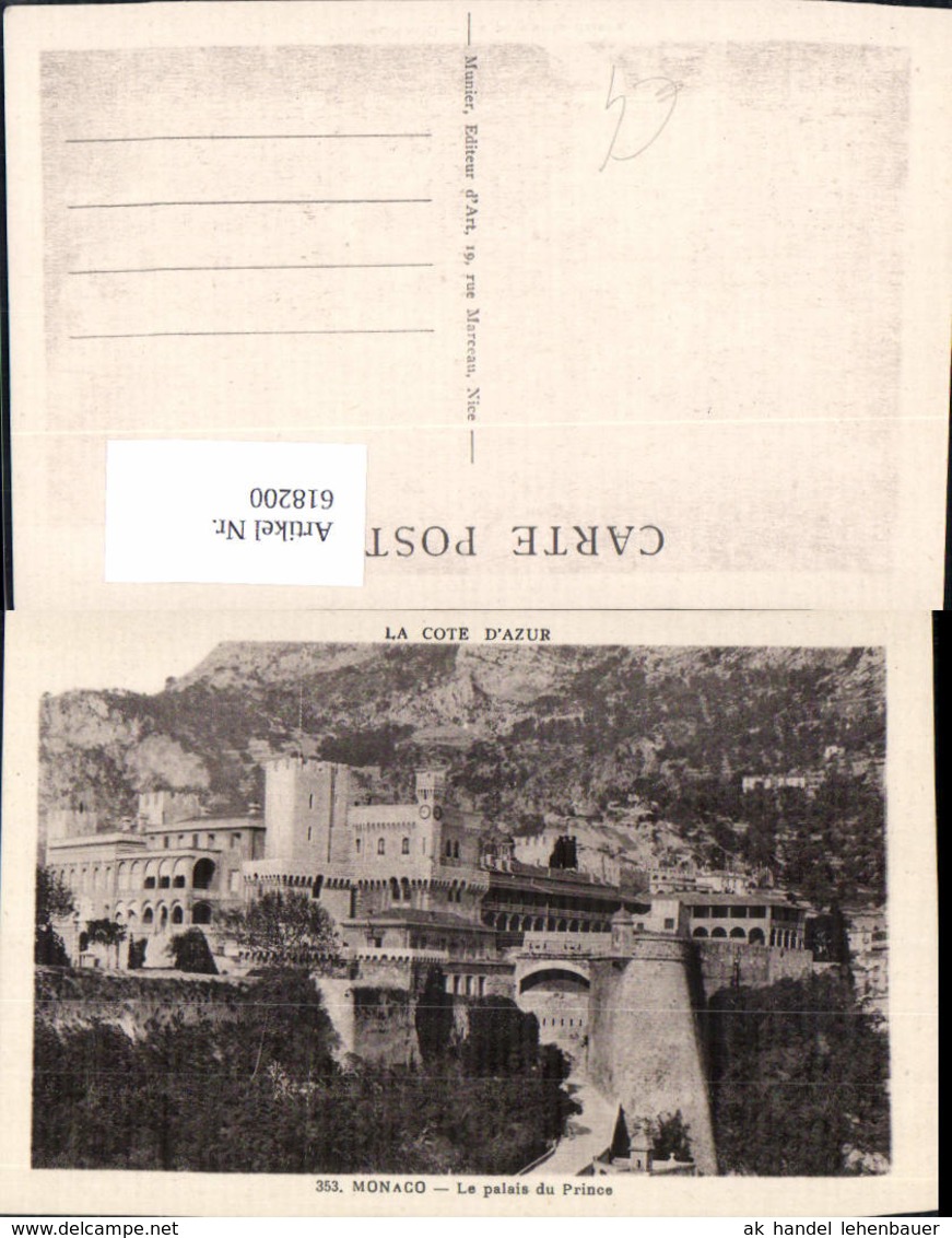 618200,Monaco Le Palais du Prince F&uuml;rstenpalast La Cote d Azur