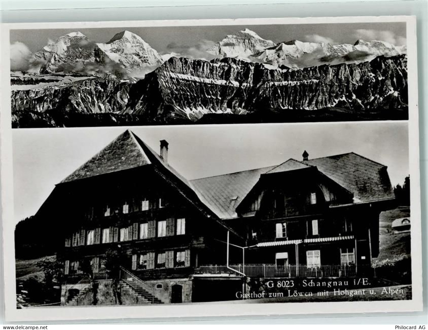 6197 Schangnau Gebrauchsspuren Gasthof zm Löwen mit Hohgant und Alpen - 13132663