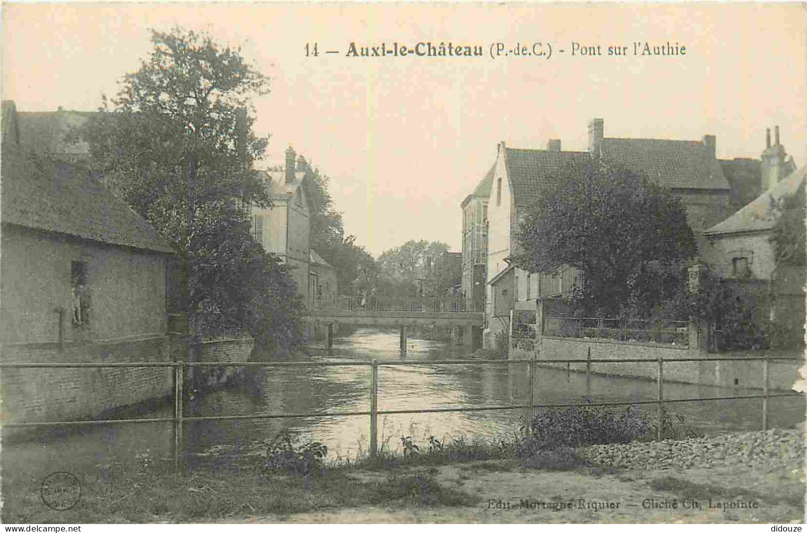 62 - Auxi le Chateau - Pont sur l'Authie - CPA - Voir Scans Recto-Verso