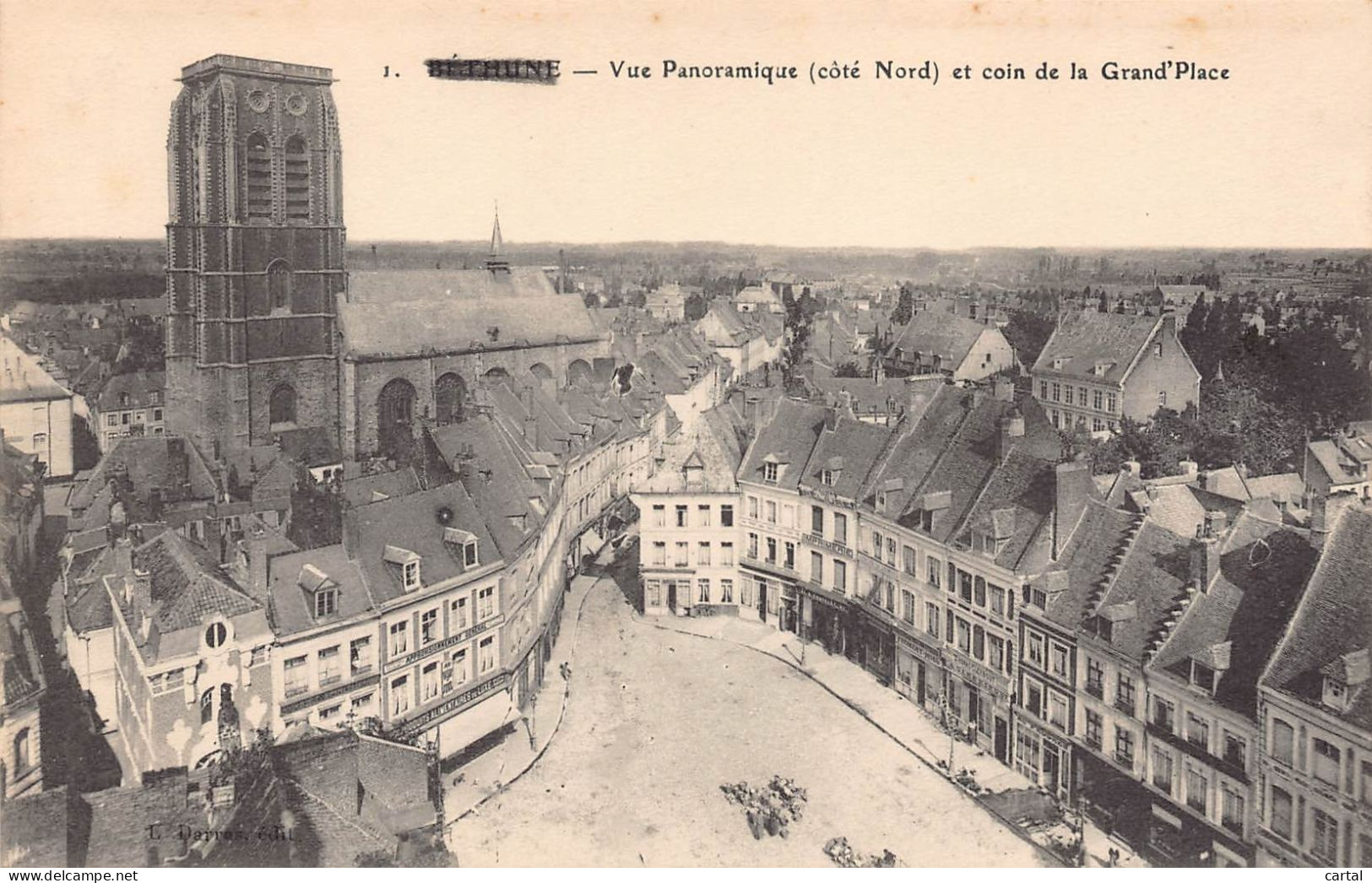 62 - bethune - Vue Panoramique (côté Nord) et coin de la Grand'Place