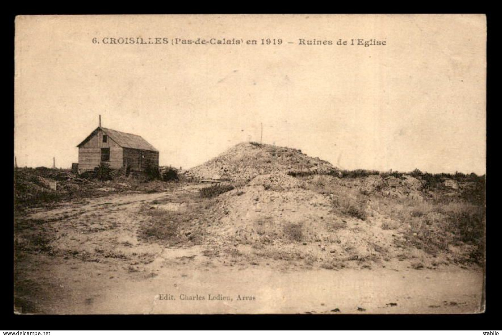 62 - CROISILLES - RUINES DE L'EGLISE