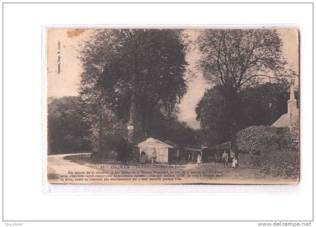 62 GUINES Foret, Clairière du Ballon, Historique, ed Cache, 1918