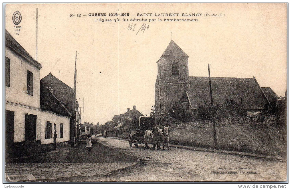 62 SAINT LAURENT BLANGY - l'église.