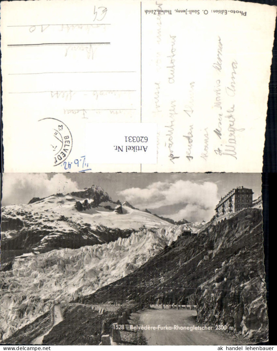 620331,Foto Ak Furka Hotel Belvedere Rhonegletscher Obergoms