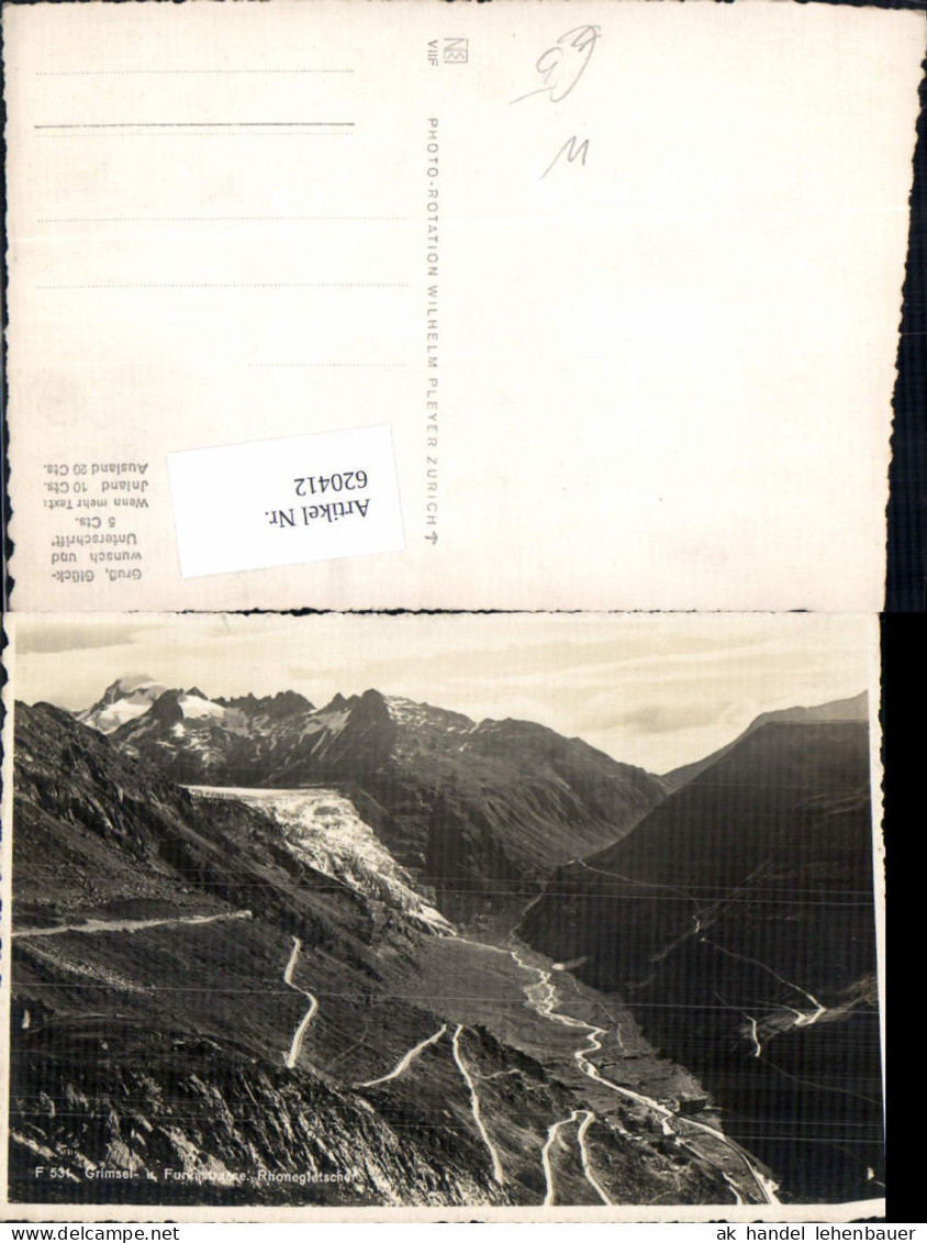 620412,Grimsel- u. Furkastrasse Rhonegletscher Obergoms Oberwald