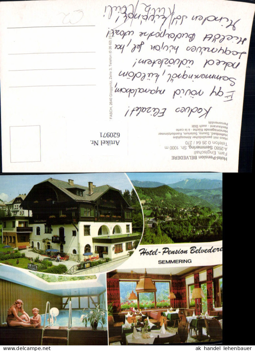 620971,Mehrbild Ak Semmering-Kurort Semmering Hotel Pension Belvedere