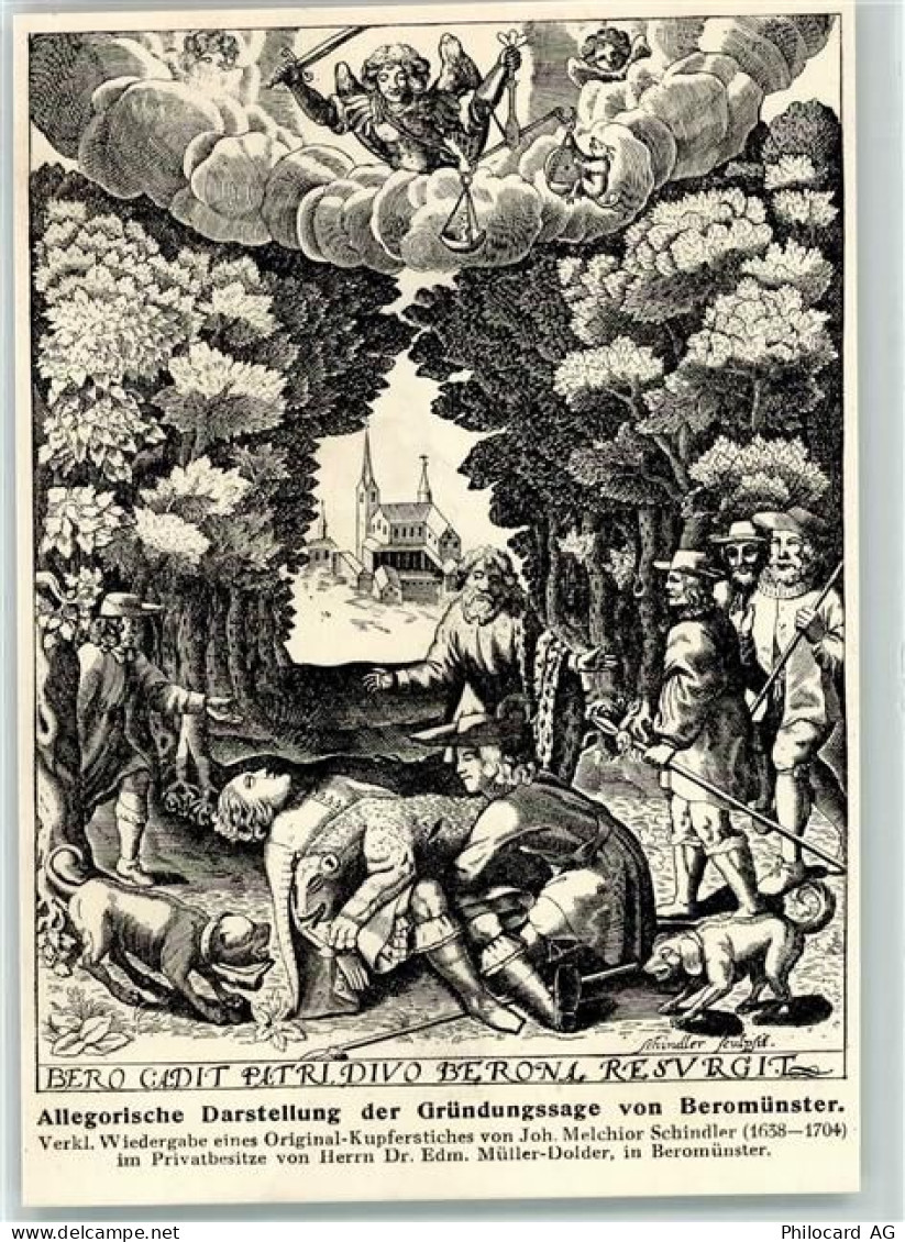 6215 Beromünster 1936 - Offizielle Festkarte Allegorische Darstellung de... - 10592601