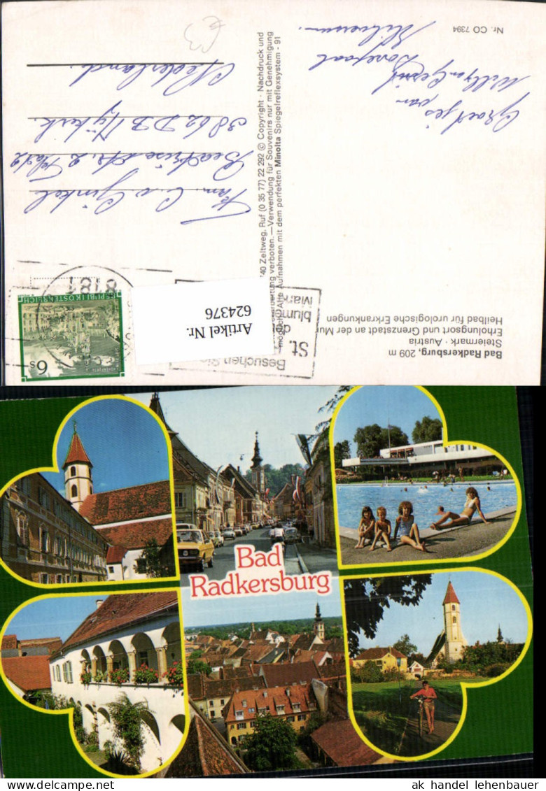 624376,Mehrbild Ak Bad Radkersburg Hauptplatz Therme Kirche