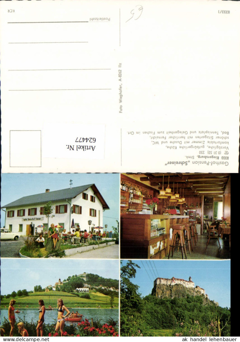 624477,Mehrbild Ak Riegersburg Gasthof Pension Schreiner Burg Riegersburg Ruderboot Boot
