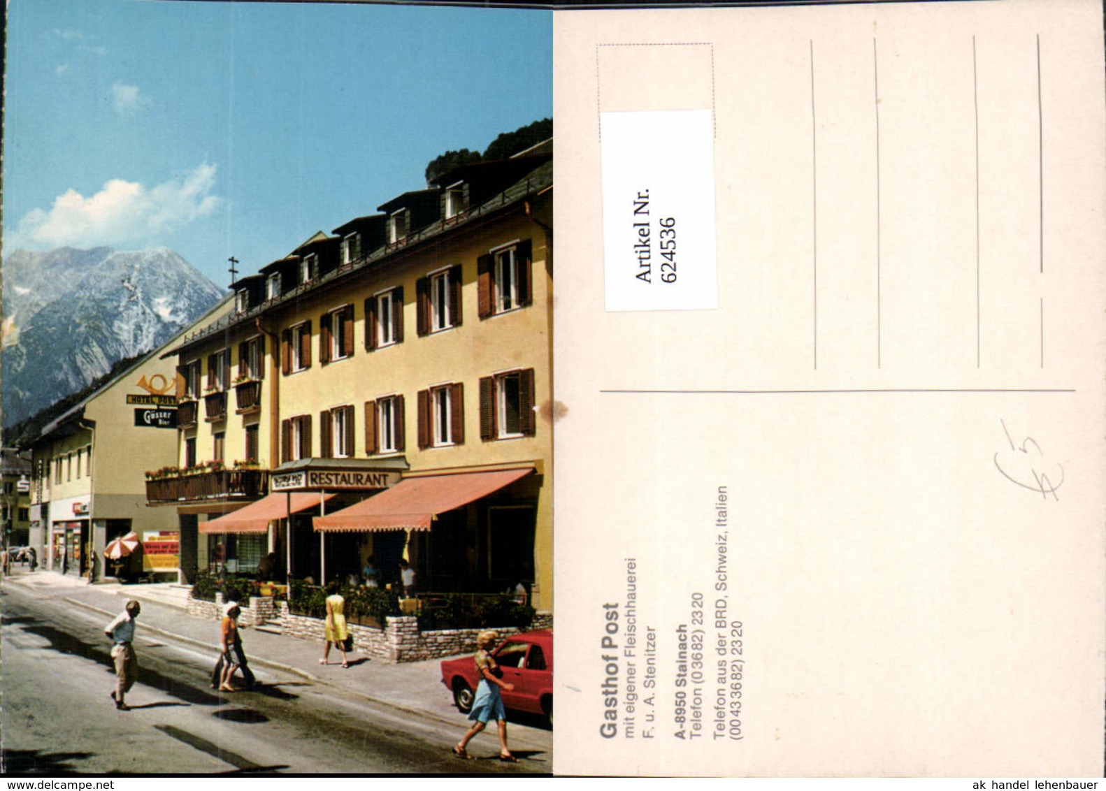 624536,Stainach Stainach-P&uuml;rgg Gasthof Post G&ouml;sser Reklame