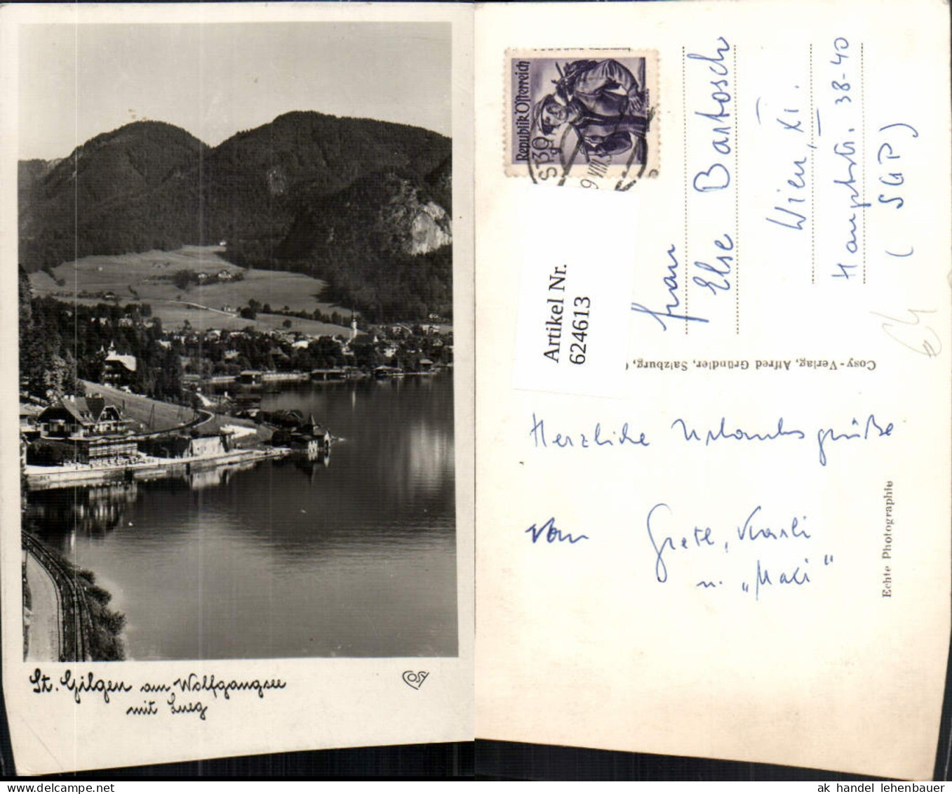 624613,Foto Ak St Gilgen a. Wolfgangsee m. Lueg Sankt Gilgen