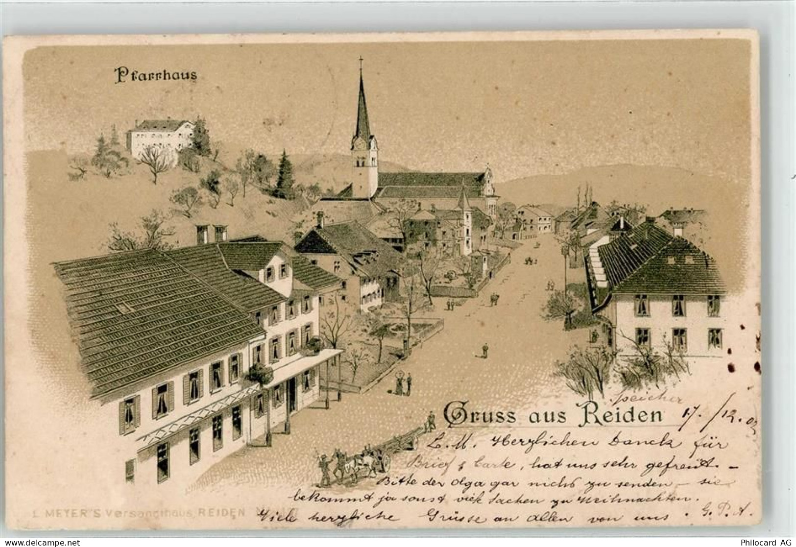 6260 Reiden 1902 - Pfarrhaus Kirche - 52050033
