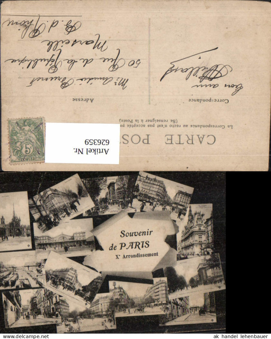626359,Mehrbild Ak Souvenir de Paris X Arrondissement France