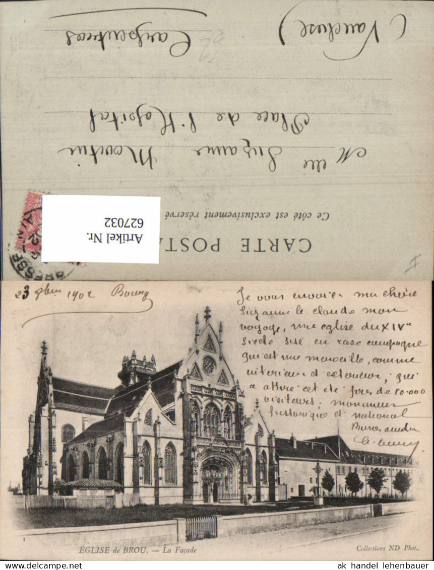 627032,Bourg Eglise de Brou La Facade Kirche France
