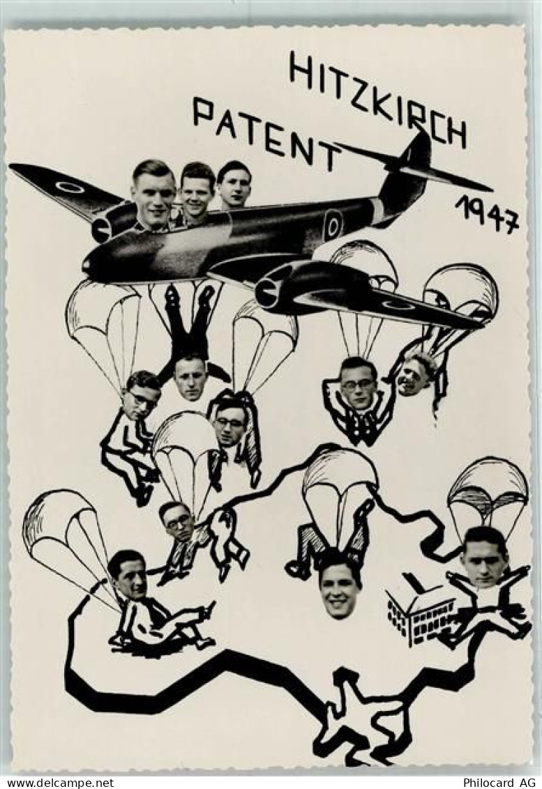 6285 Hitzkirch Gebrauchsspuren Flugzeug Patent 1945 Fallschirm Fotomonta... - 13146004